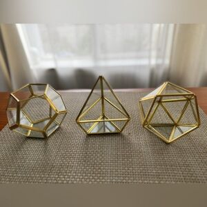 Brand New Terrarium Gold Glass Set